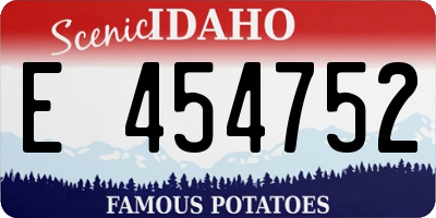 ID license plate E454752