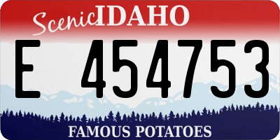 ID license plate E454753