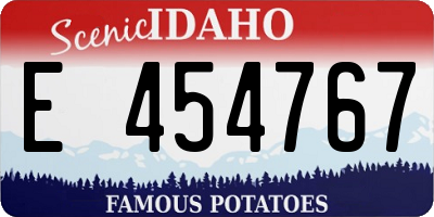 ID license plate E454767