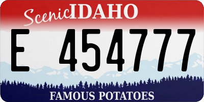 ID license plate E454777
