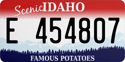 ID license plate E454807
