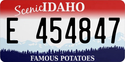 ID license plate E454847