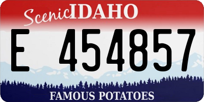 ID license plate E454857