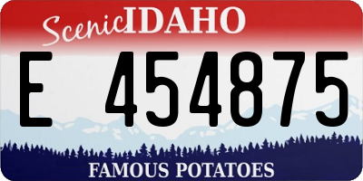 ID license plate E454875