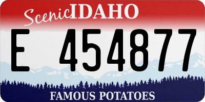 ID license plate E454877