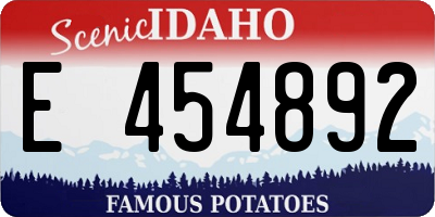 ID license plate E454892