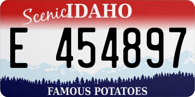ID license plate E454897