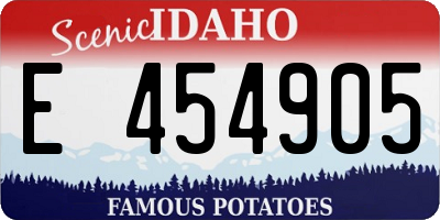 ID license plate E454905