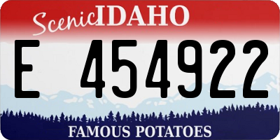ID license plate E454922