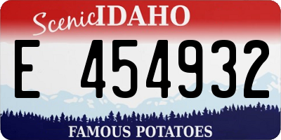 ID license plate E454932