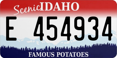 ID license plate E454934