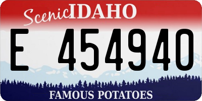 ID license plate E454940