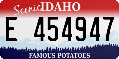 ID license plate E454947