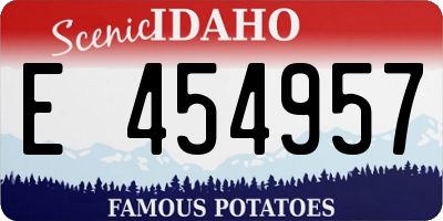 ID license plate E454957