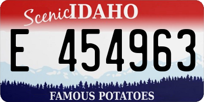 ID license plate E454963