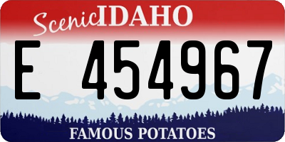 ID license plate E454967