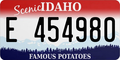 ID license plate E454980