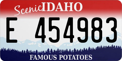 ID license plate E454983