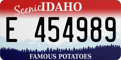 ID license plate E454989