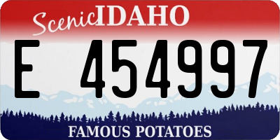 ID license plate E454997