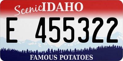 ID license plate E455322