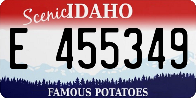 ID license plate E455349