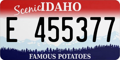 ID license plate E455377