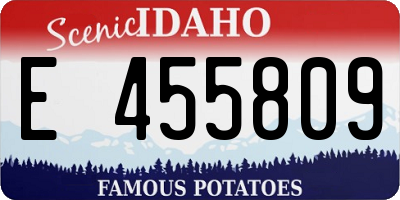 ID license plate E455809