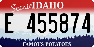 ID license plate E455874