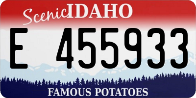 ID license plate E455933