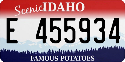 ID license plate E455934
