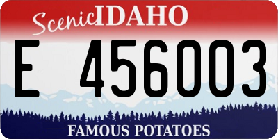 ID license plate E456003