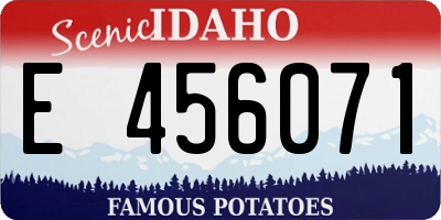 ID license plate E456071