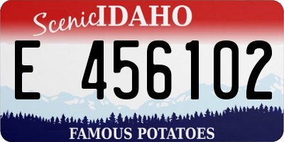 ID license plate E456102