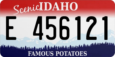 ID license plate E456121