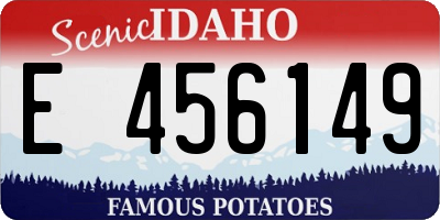ID license plate E456149