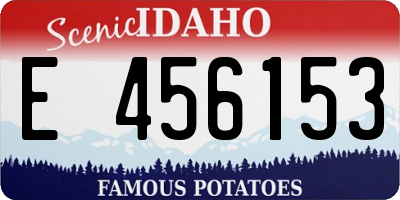 ID license plate E456153