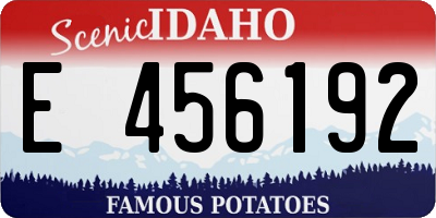 ID license plate E456192