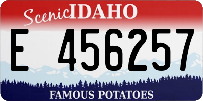 ID license plate E456257
