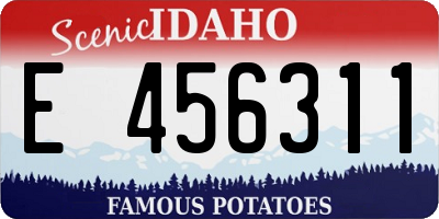 ID license plate E456311