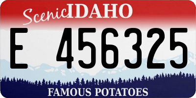 ID license plate E456325