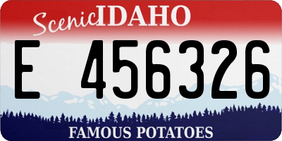 ID license plate E456326