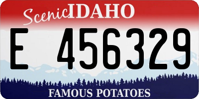 ID license plate E456329
