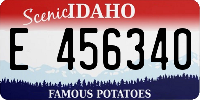 ID license plate E456340