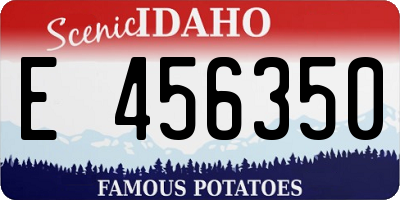ID license plate E456350