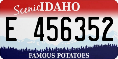 ID license plate E456352