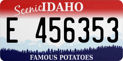 ID license plate E456353
