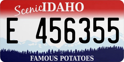 ID license plate E456355