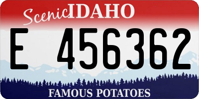 ID license plate E456362