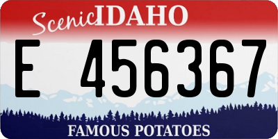 ID license plate E456367